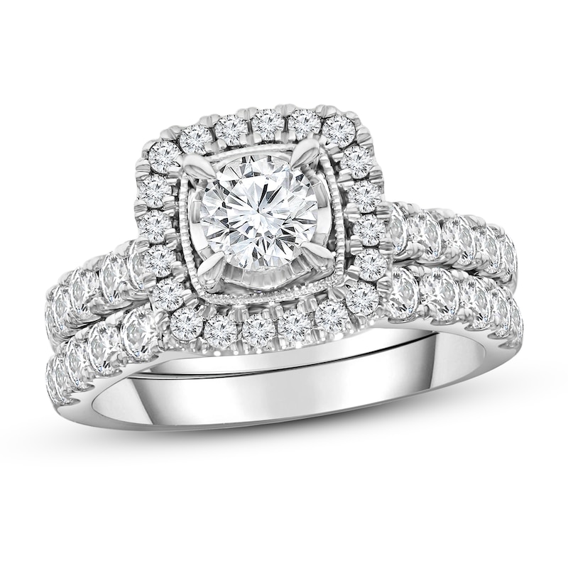 Previously Owned Diamond Bridal Set 2 ct tw Round-cut 10K White Gold