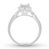 Thumbnail Image 2 of Previously Owned Diamond Engagement Ring 3/4 ct tw Princess/Round 14K White Gold