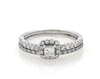 Thumbnail Image 1 of Previously Owned Princess-Cut Diamond Cushion Halo Bridal Set 7/8 ct tw 14K White Gold Size 8.5