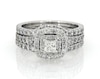 Thumbnail Image 1 of Previously Owned Neil Lane Princess-Cut Diamond Double Halo Bridal Set 1-3/4 ct tw 14K White Gold Size 6.5