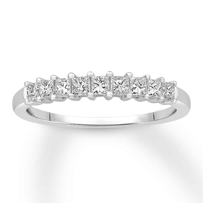 Main Image 1 of Previously Owned Diamond Anniversary Band 1/2 ct tw Princess-cut 14K White Gold