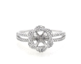 Previously Owned Diamond Ring Setting 1/3 ct tw Round-cut 14K White Gold