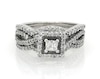 Thumbnail Image 1 of Previously Owned Princess-Cut Diamond Square Frame Bridal Set 3/4 ct tw 14K White Gold Size 5