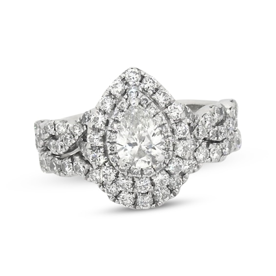 Previously Owned Neil Lane Pear-Shaped Diamond Double Halo Bridal Set 1-1/2 ct tw 14K White Gold 6