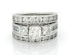 Thumbnail Image 1 of Previously Owned Round-Cut Diamond Three-Stone Bridal Set 3-1/2 ct tw 14K & 10K White Gold Size 5