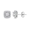 Thumbnail Image 1 of Previously Owned Diamond Stud Earrings 1/2 ct tw Princess & Round-cut 10K White Gold (J/I3)