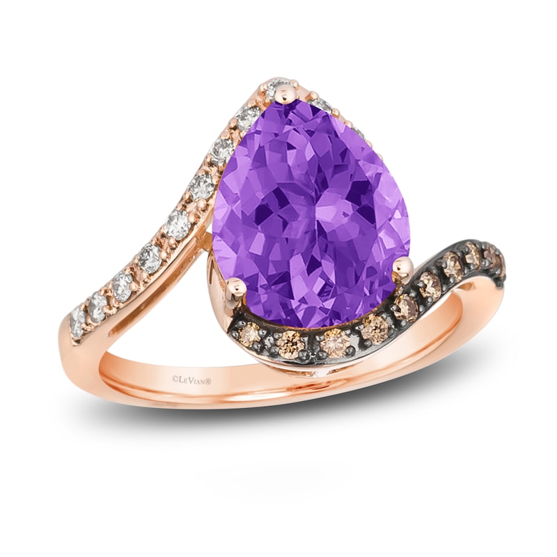 Main Image 1 of Previously Owned Le Vian Amethyst Ring 1/4 ct tw Diamonds 14K Strawberry Gold