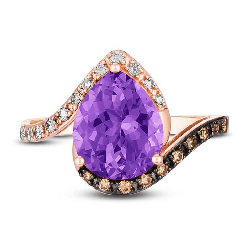 Main Image 2 of Previously Owned Le Vian Amethyst Ring 1/4 ct tw Diamonds 14K Strawberry Gold