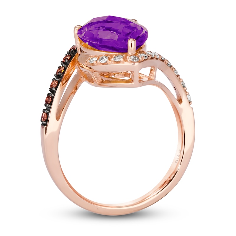 Main Image 3 of Previously Owned Le Vian Amethyst Ring 1/4 ct tw Diamonds 14K Strawberry Gold