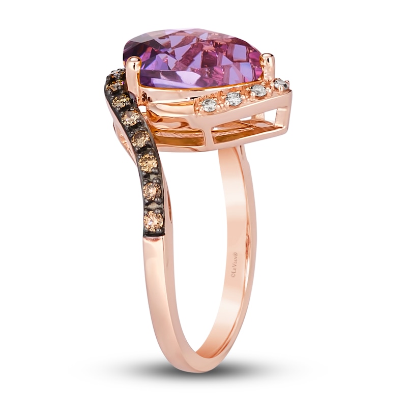 Main Image 4 of Previously Owned Le Vian Amethyst Ring 1/4 ct tw Diamonds 14K Strawberry Gold