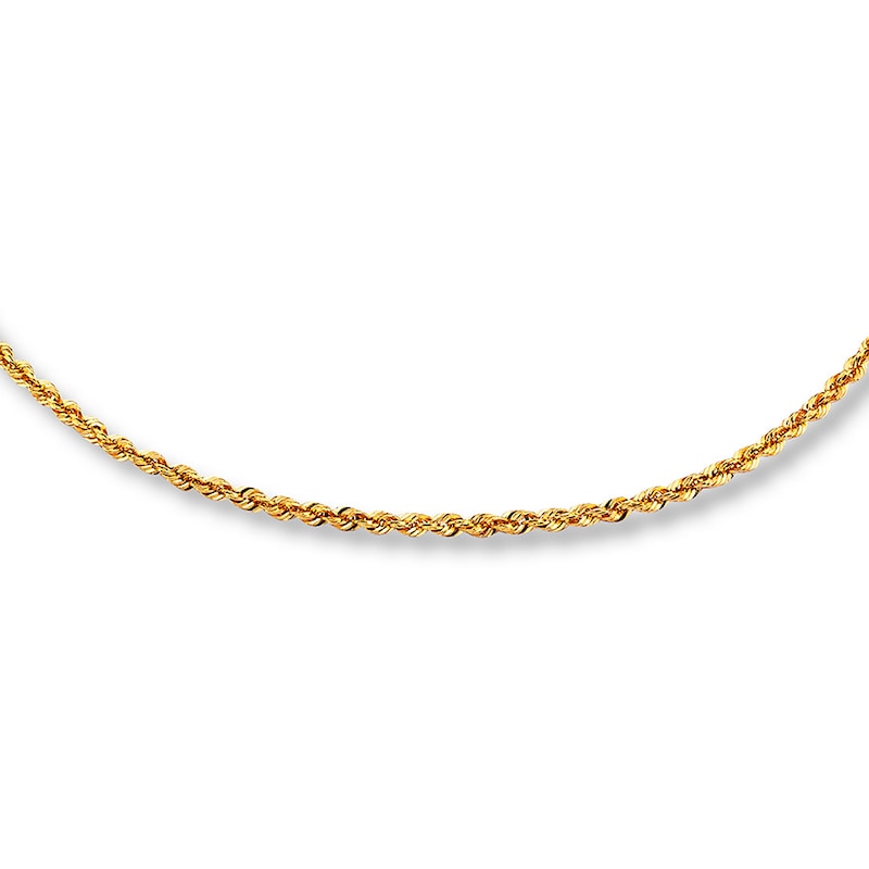 Main Image 1 of Previously Owned Solid Rope Chain Necklace 10K Yellow Gold 20&quot;