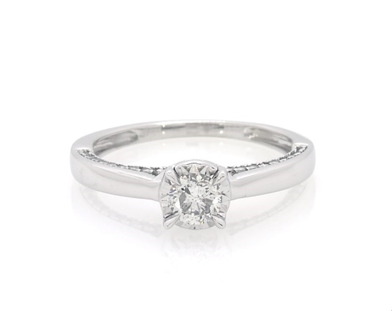 Previously Owned Diamond Engagement Ring 1/2 ct tw 10K White Gold (J/I3)