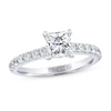 Thumbnail Image 1 of Previously Owned THE LEO Diamond Engagement Ring 1-3/8 ct tw Princess/Round 14K White Gold