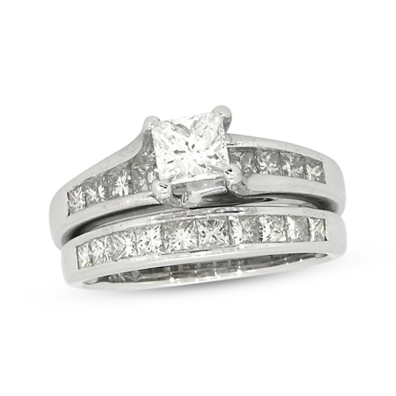 Previously Owned Princess-Cut Diamond Bridal Set 2-1/ ct tw 14K White Gold Size