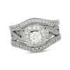 Thumbnail Image 1 of Previously Owned Round-Cut Diamond Halo Bridal Set 1 ct tw 14K & 10K White Gold Size 5.25