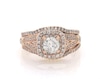 Thumbnail Image 1 of Previously Owned Round-Cut Diamond Halo Bridal Set 1-1/2 ct tw 14K Rose Gold Size 8