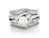 Thumbnail Image 1 of Previously Owned Round-Cut Diamond Three-Stone Bridal Set 1-1/2 ct tw 14K White Gold Size 4.5