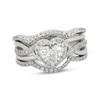 Thumbnail Image 1 of Previously Owned Heart-Shaped Diamond Bridal Set 1 ct tw 14K & 10K White Gold Size 5.25