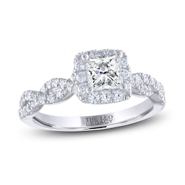 Previously Owned THE LEO Legacy Lab-Created Diamond Princess-Cut Engagement Ring 1-1/6 ct tw 14K White Gold