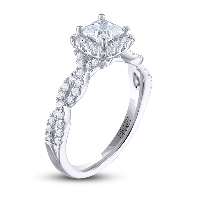 Previously Owned THE LEO Legacy Lab-Created Diamond Princess-Cut Engagement Ring 1-1/6 ct tw 14K White Gold