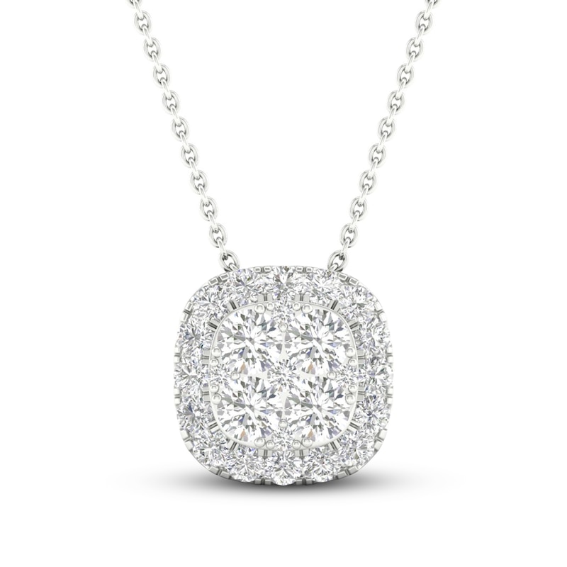 Main Image 1 of Previously Owned Lab-Grown Diamonds by KAY Necklace 1/2 ct tw 14K White Gold 18&quot;