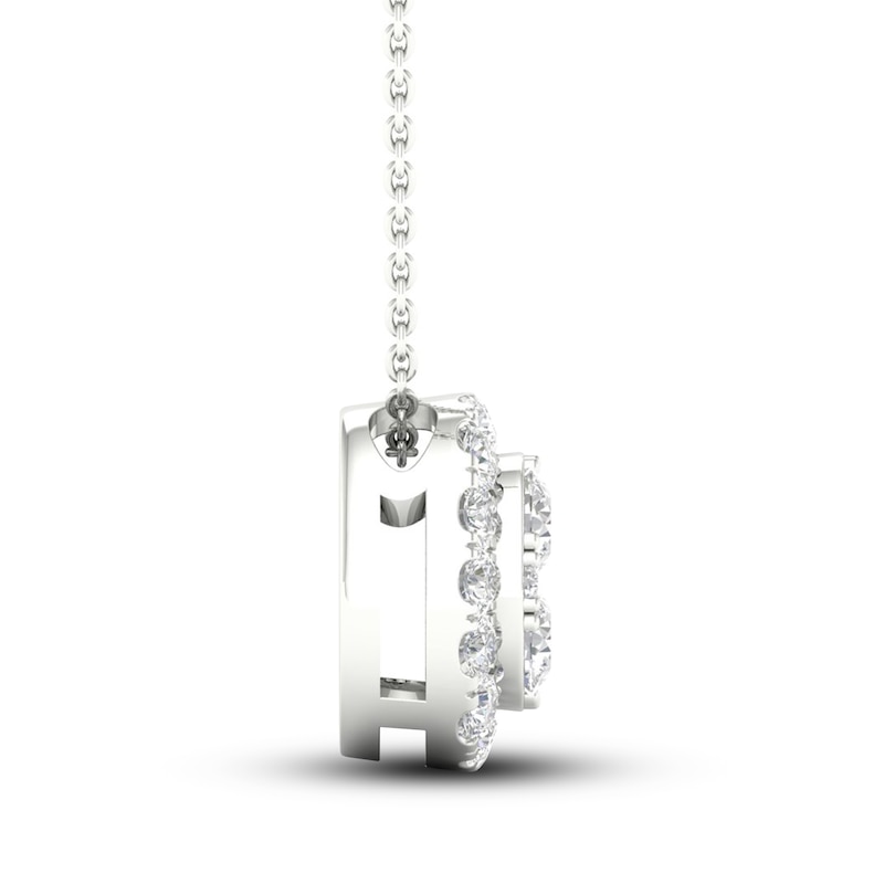 Main Image 3 of Previously Owned Lab-Grown Diamonds by KAY Necklace 1/2 ct tw 14K White Gold 18&quot;