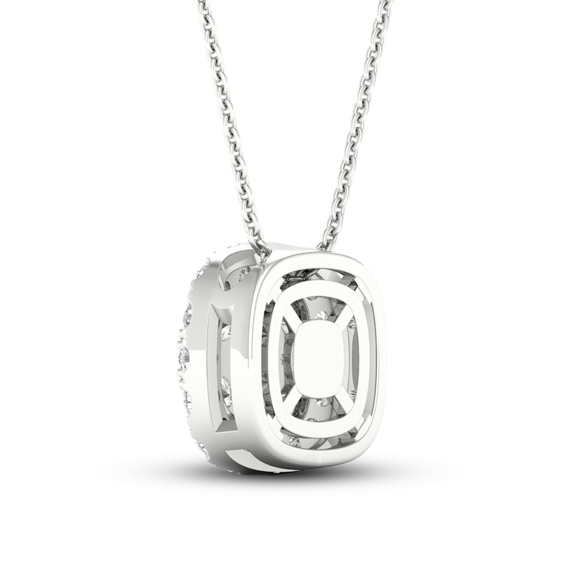 Main Image 4 of Previously Owned Lab-Grown Diamonds by KAY Necklace 1/2 ct tw 14K White Gold 18&quot;