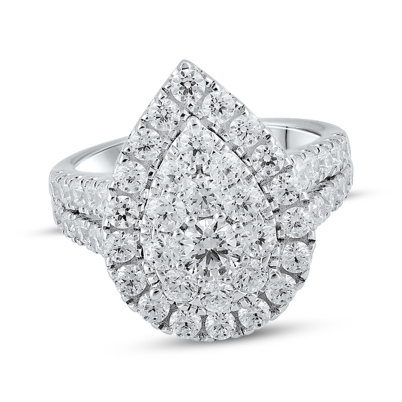 Main Image 1 of Previously Owned Lab-Grown Diamonds by KAY Multi-Diamond Center Engagement Ring 2-1/2 ct tw 14K White Gold