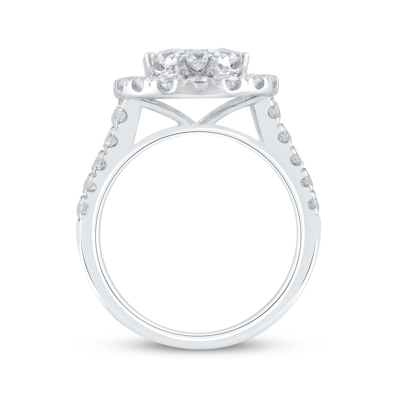 Main Image 3 of Previously Owned Lab-Grown Diamonds by KAY Multi-Diamond Center Engagement Ring 2-1/2 ct tw 14K White Gold