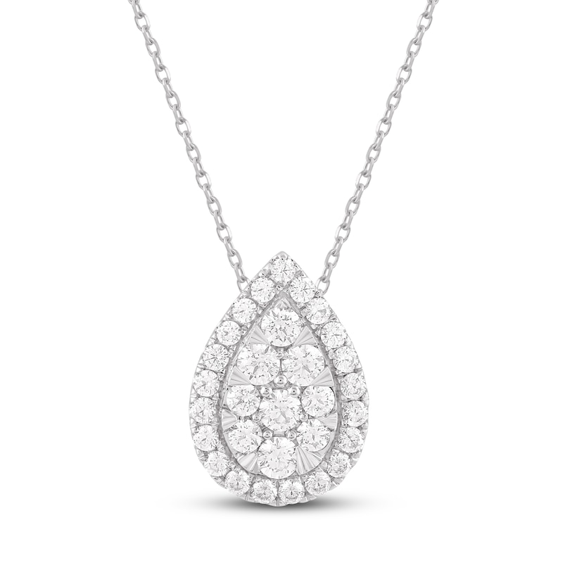 Main Image 1 of Previously Owned Lab-Grown Diamonds by KAY Necklace 1 ct tw 14K White Gold 18&quot;