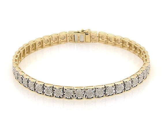 Previously Owned Men's Diamond Bracelet 1-1/3 ct tw 10K Yellow Gold 8.5"
