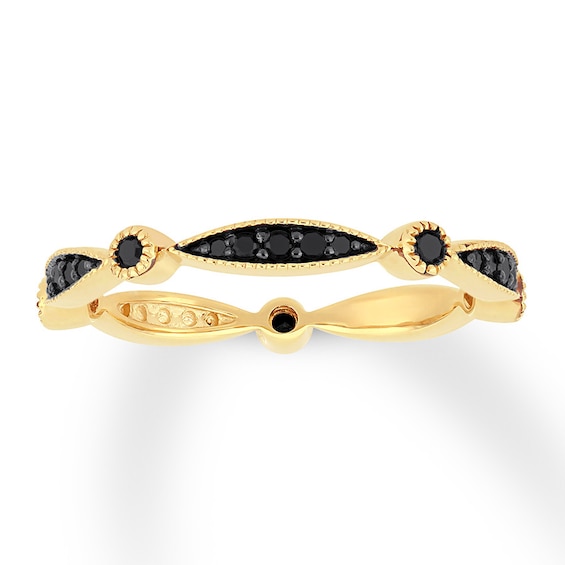 Previously Owned Black Diamond Anniversary Band 1/4 ct tw 10K Yellow Gold