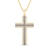 Thumbnail Image 1 of Previously Owned Diamond Cross Necklace 1 ct tw 10K Yellow Gold 22&quot;