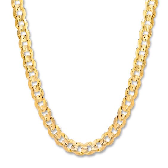 Previously Owned Solid Miami Cuban Curb Necklace 10K Yellow Gold 24"
