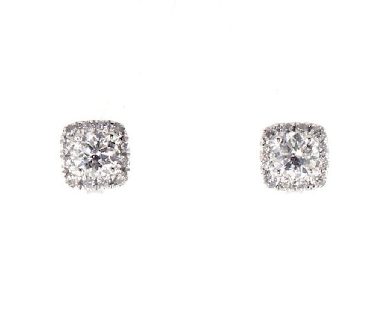 Previously Owned Diamond Earrings 1 ct tw Round-cut 14K White Gold (I/I2)