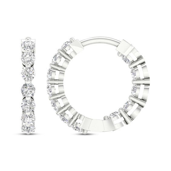 Previously Owned Lab-Created Diamonds by KAY Inside-Out Hoop Earrings 3/4 ct tw 14K White Gold