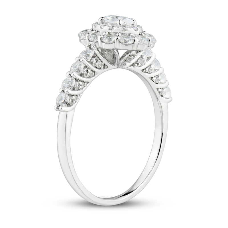 Main Image 2 of Previously Owned Diamond Engagement Ring 7/8 ct tw Oval/Round 14K White Gold