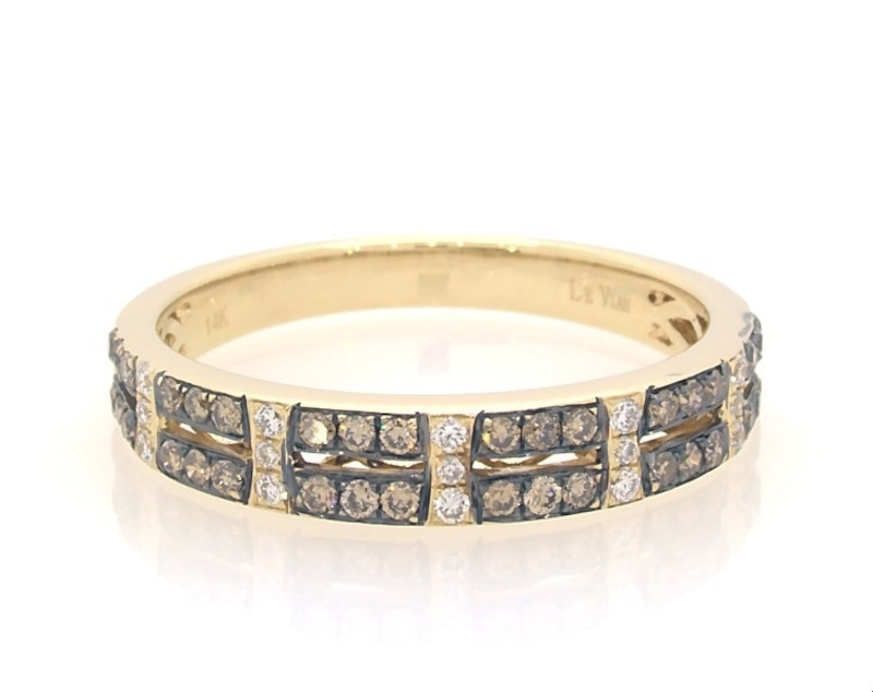 Main Image 1 of Previously Owned Le Vian Chocolate & Vanilla Diamond Ring 1/3 ct tw 14K Honey Gold