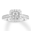 Thumbnail Image 1 of Previously Owned THE LEO Diamond Princess-cut Engagement Ring 1-1/8 ct tw 14K White Gold