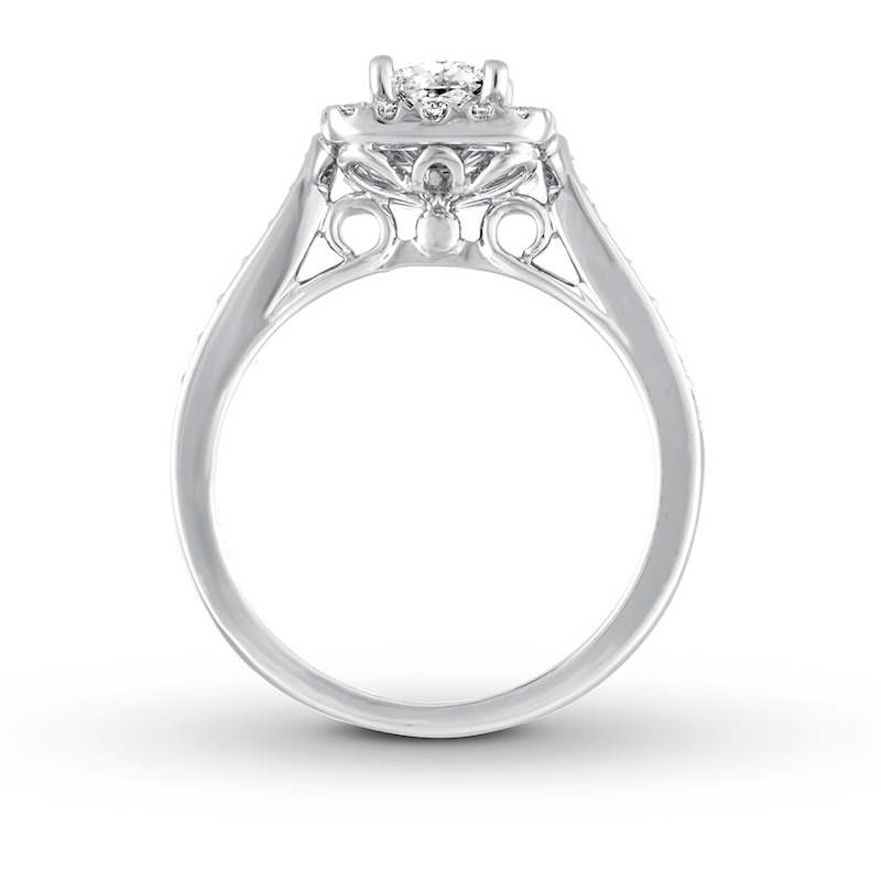 Main Image 2 of Previously Owned THE LEO Diamond Princess-cut Engagement Ring 1-1/8 ct tw 14K White Gold