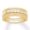 Thumbnail Image 1 of Previously Owned THE LEO Diamond Men's Wedding Band 5/8 ct tw Round 14K Yellow Gold