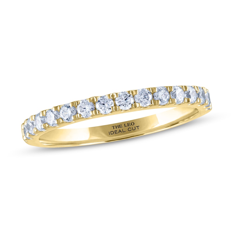Previously Owned THE LEO Ideal Cut Diamond Anniversary Ring 1/2 ct tw 14K Yellow Gold Size 7