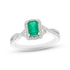 Thumbnail Image 1 of Previously Owned Emerald & Diamond Ring 1/6 ct tw 10K White Gold