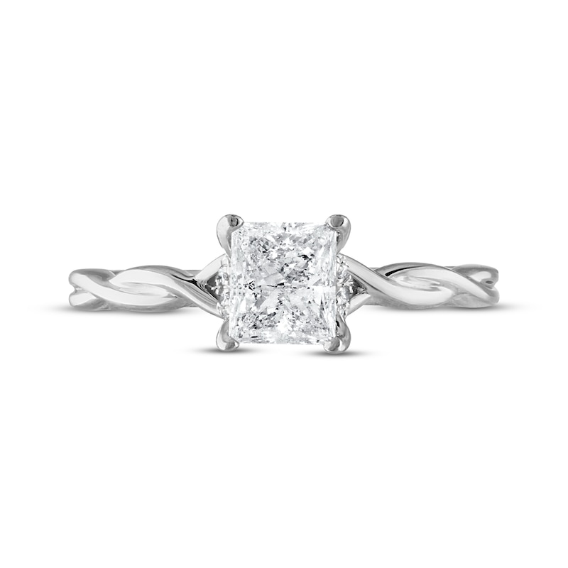 Previously Owned Diamond Solitaire Engagement Ring 3/4 ct tw Princess/Round 14K White Gold (I/I2)