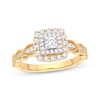 Thumbnail Image 0 of Previously Owned Vintage-Style Princess & Round-Cut Diamond Engagement Ring 1/2 ct tw 10K Yellow Gold