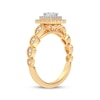 Thumbnail Image 1 of Previously Owned Vintage-Style Princess & Round-Cut Diamond Engagement Ring 1/2 ct tw 10K Yellow Gold