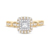 Thumbnail Image 2 of Previously Owned Vintage-Style Princess & Round-Cut Diamond Engagement Ring 1/2 ct tw 10K Yellow Gold