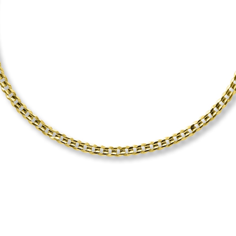 Main Image 1 of Previously Owned Hollow Curb Link Chain Necklace 10K Yellow Gold 22&quot;