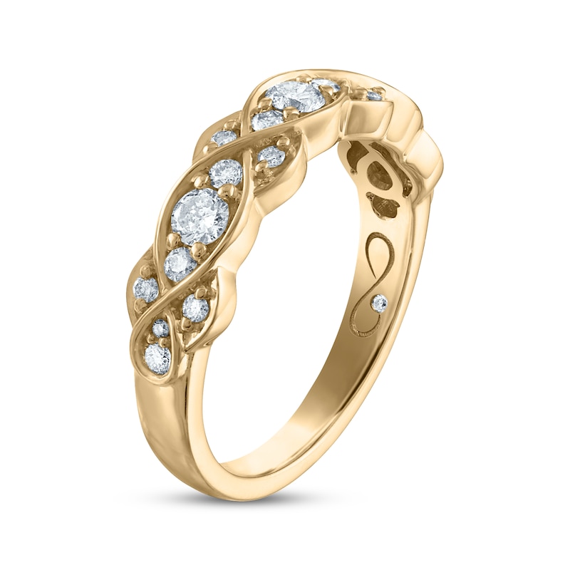 Main Image 2 of Previously Owned Every Moment Diamond Crossover Infinity Band 1/2 ct tw 14K Yellow Gold