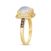 Thumbnail Image 1 of Previously Owned Le Vian Cushion-Cut Opal Ring 1/5 ct tw Diamonds 14K Honey Gold